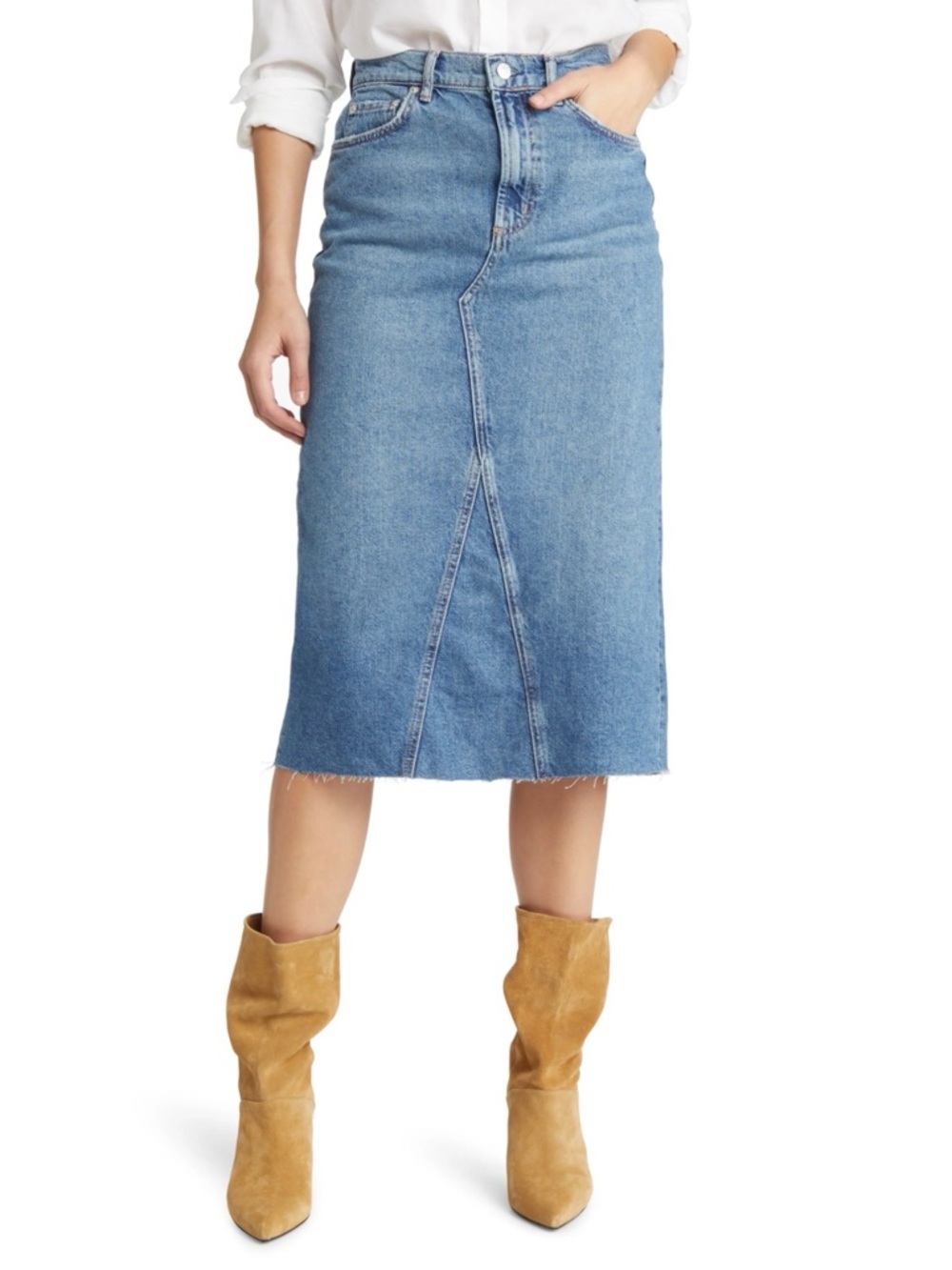 Rails The Highland Nonstretch Denim Midi Skirt - Vintage Sapphire
